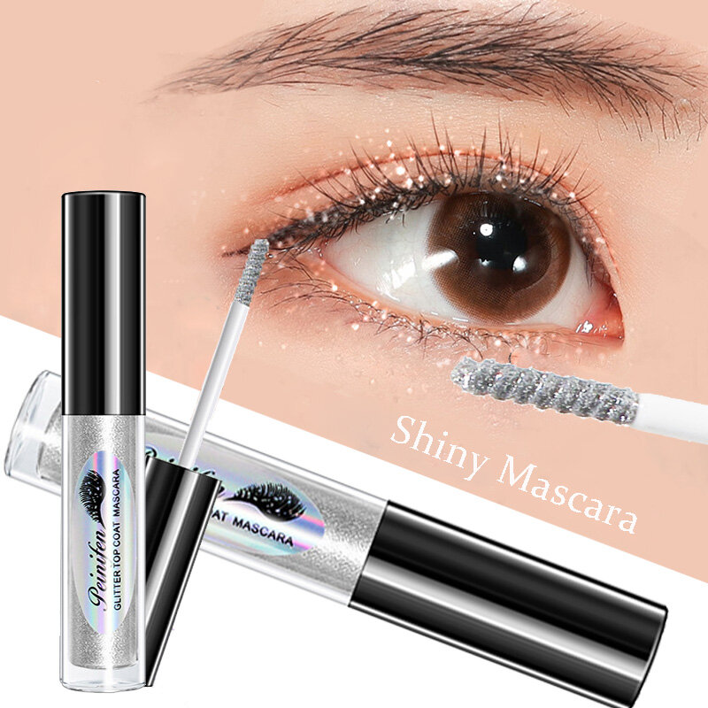 Diamond Eyelash Mascara Quick-drying Film Broken Diamond Glitter Waterproof Starry Sky Mascara Curl Lengthening Lashes