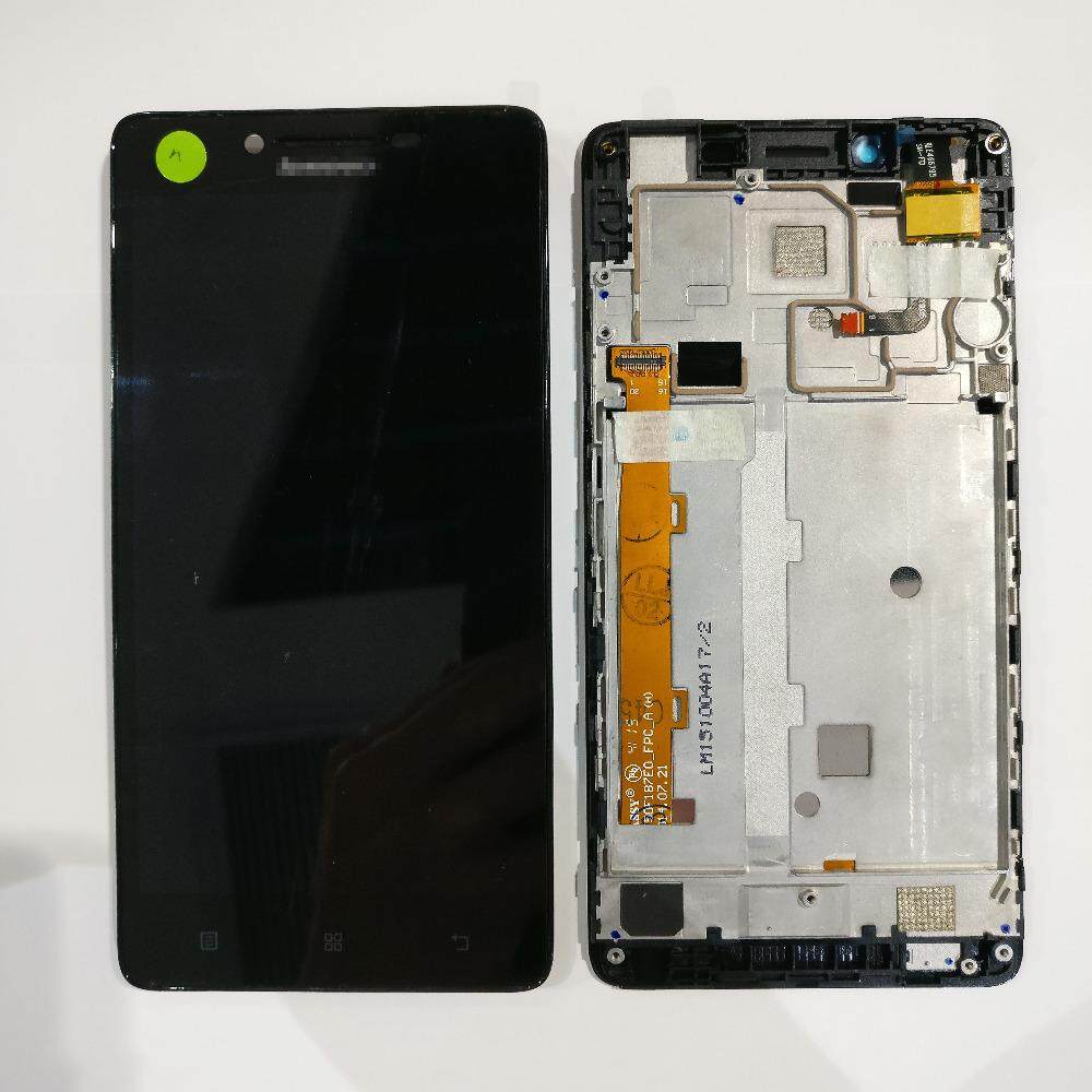 LCD Layar Pendigit untuk Lenovo A6000 Layar LCD Lengkap Panel Layar Sentuh dengan Bingkai Digitizer Perbaikan Parts 5.0 Inch