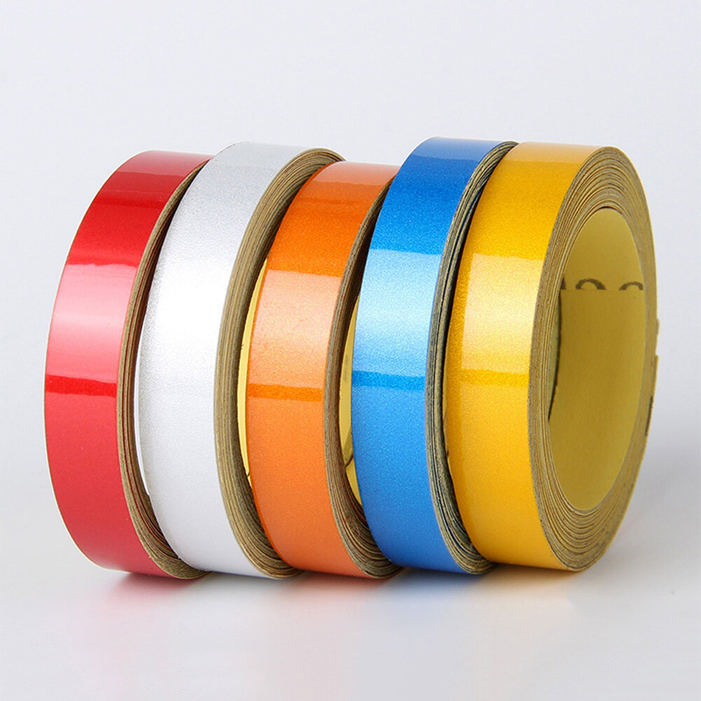 Red-5mx1cm Nhãn Dán Phản Quang Phát Sáng Xe Máy Cuộn Băng Phản Quang Sáng