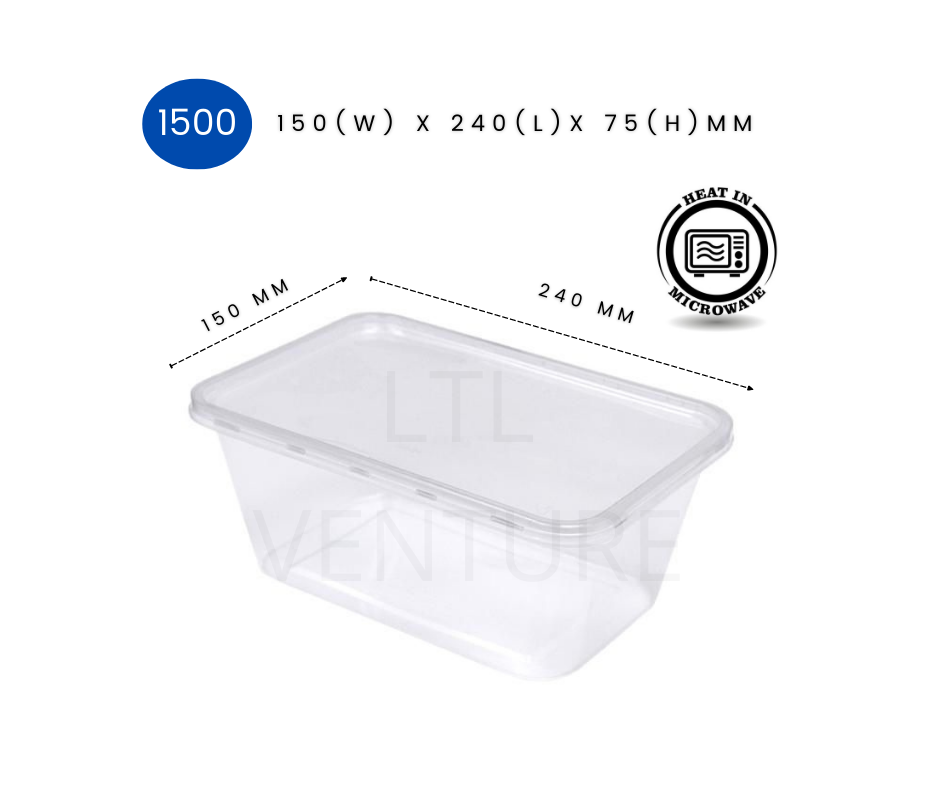 PP Rectangle Plastic Container with Lids 50 Sets Teka/TAGE 500/750/1000