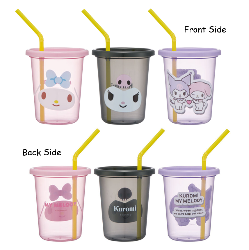 [Trượt băng nghệ thuật] mymelody & Kuromi Bộ ống hút của 3 cốc nhựa sih3st