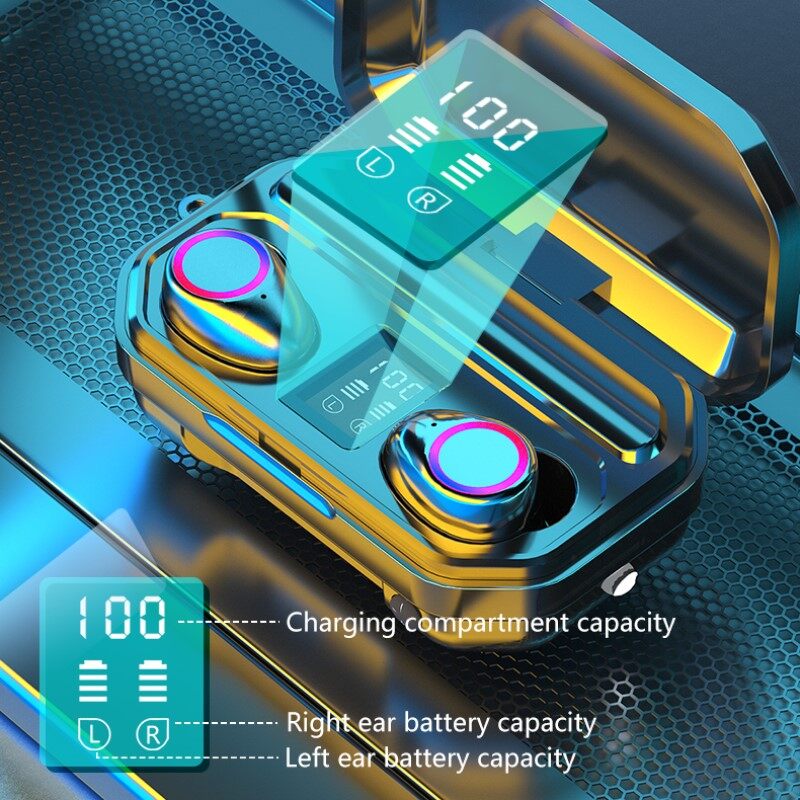 Tai nghe bluetooth không dây M12 chống nước IPX7 có đèn LED chơi Game Chống Ồn Với Bộ tai nghe thể thao dung lượng 3500mAh