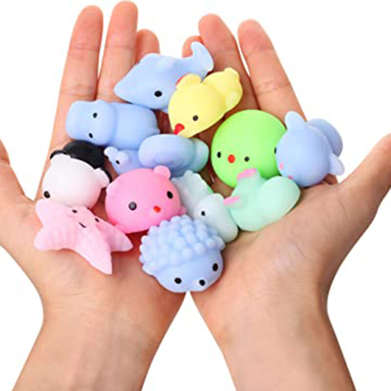 10Pcs Models All Different Cute Mini Slow Rising Squeeze Ball Cell Soft Squishy Sticky Animals Healing Anti-stress Toy Stress Reliever Funny Gift Toys