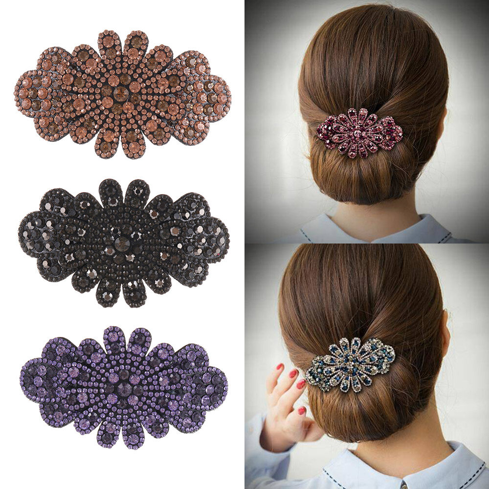 Hairgrips Rhinestoneกิ๊ฟติดผมTiaraแฟชั่นสำหรับผู้หญิงVintage Hairpin Barrette Headdressปิ่นปักผมหวีประดับคริสตัลและไข่มุกสำหรับเจ้าสาวอุปกรณ์เสริมผม