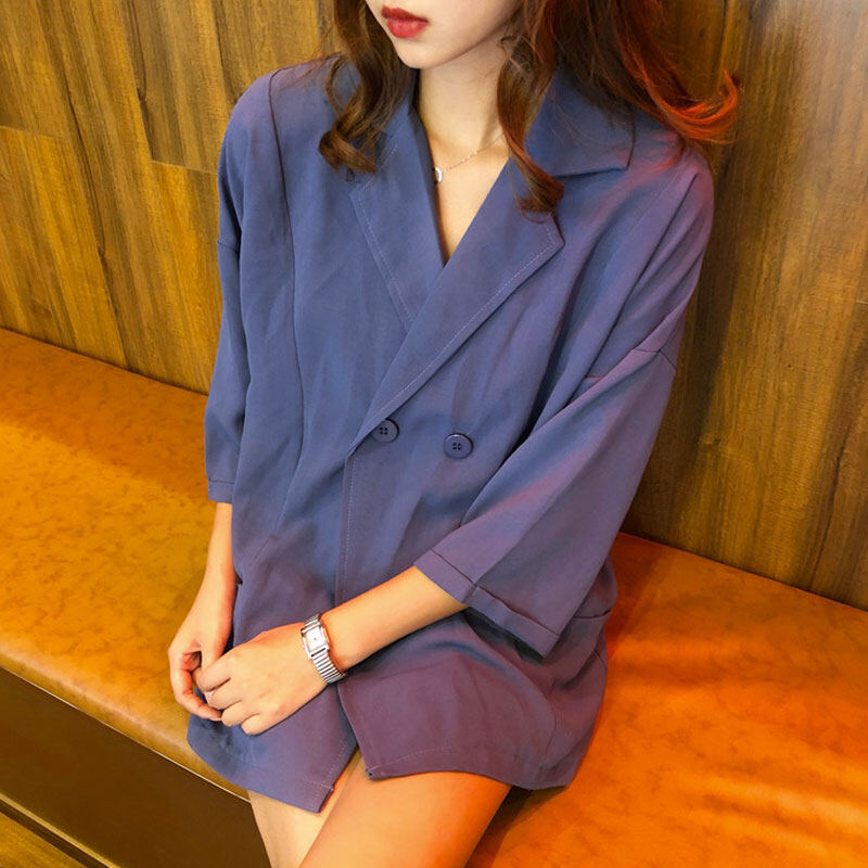 RULINWOODS 3Pcs Set quần áo bông nữ [Blazer+Tops+Shorts}