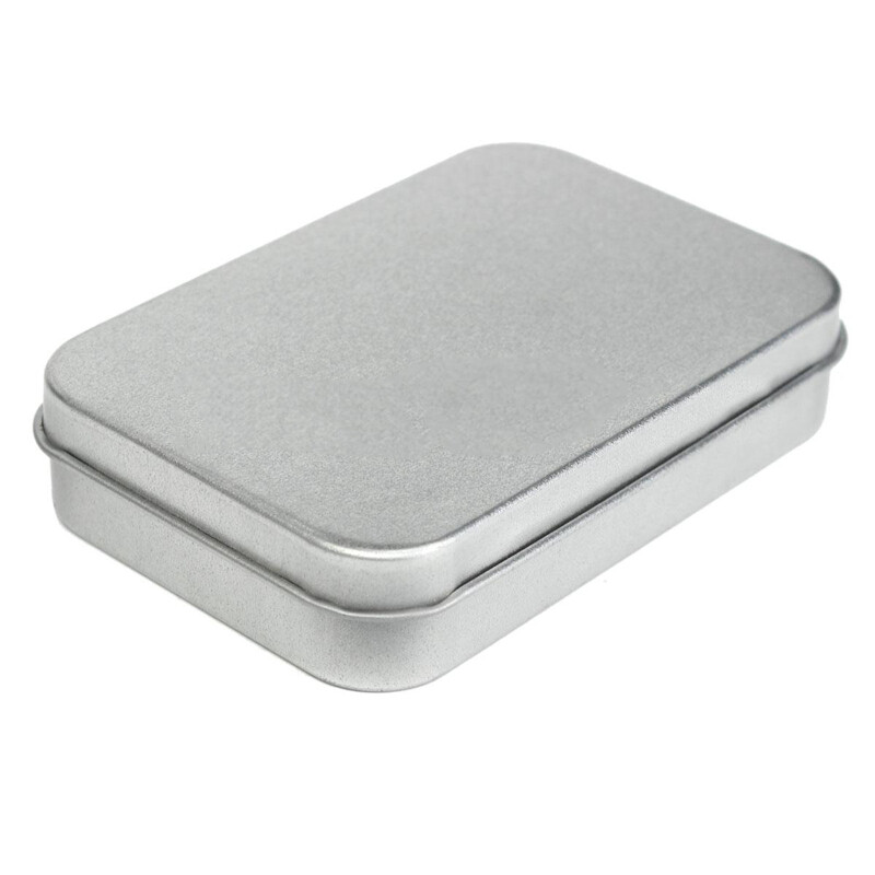 BOKALI 6pcs New Rectangular Empty Metal Tins Storage Hinged Containers 95*60*20mm