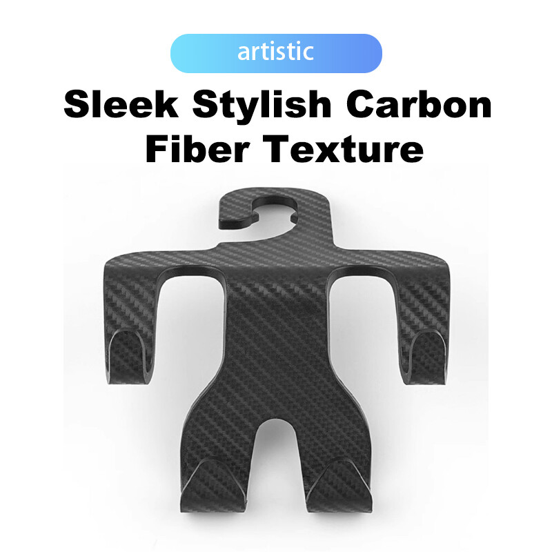 SEAMETAL Car Seat Back Hook Multi-function Carbon Fiber Car Headrest Hook Upgrade Version Storage Holder Hooks