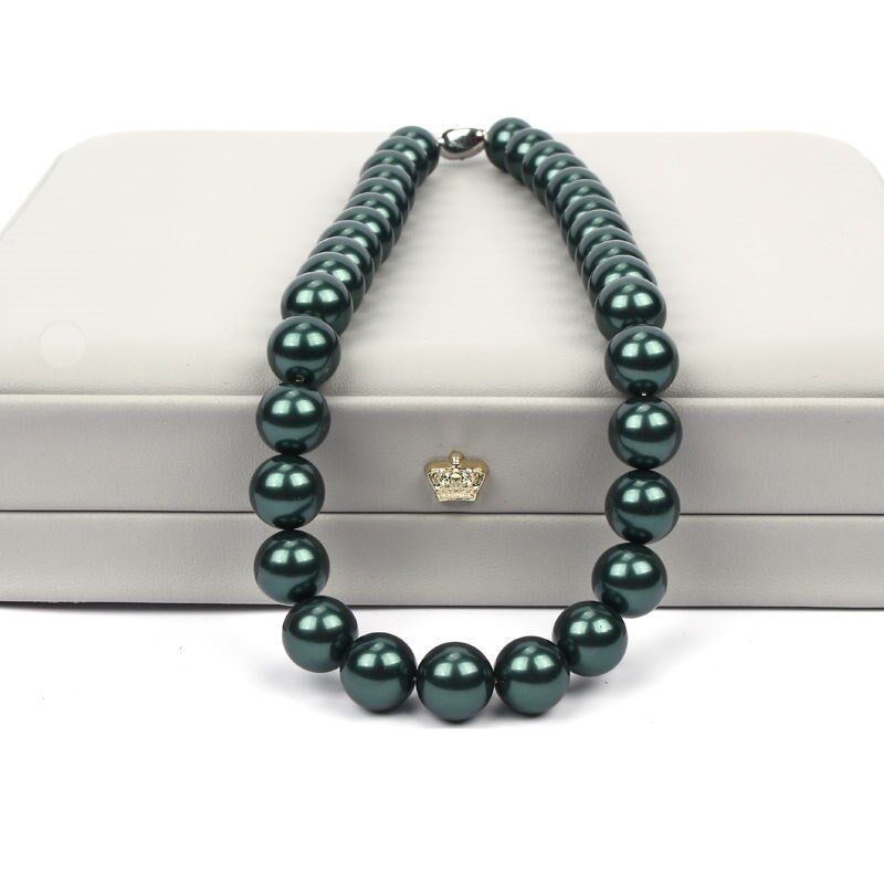 Natural true pearl oyster pearl long necklace, shell bead sweater chain, Nanyang gold bead, round clavicle chain, for mother