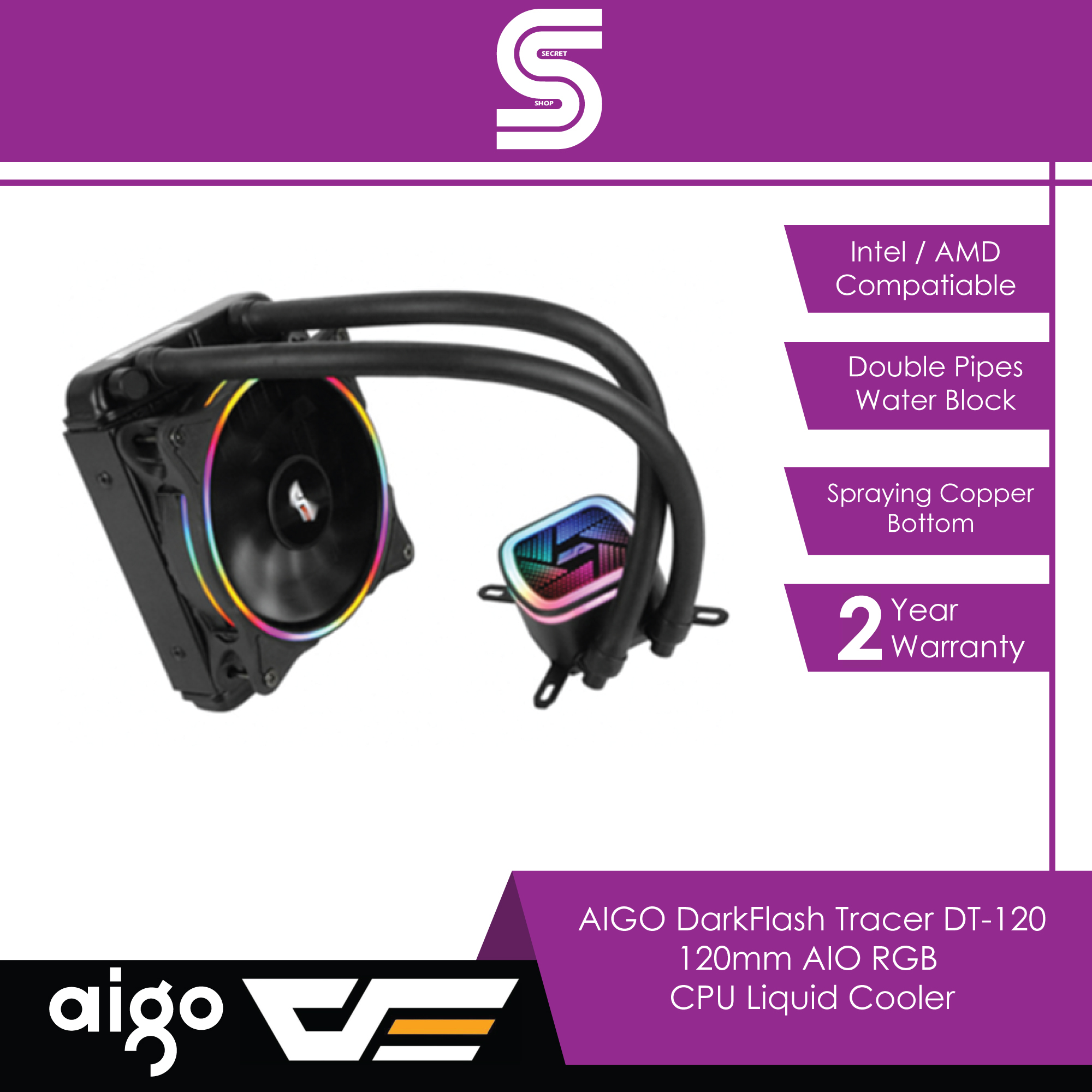 AIGO DarkFlash Tracer DT-120 120mm AIO 