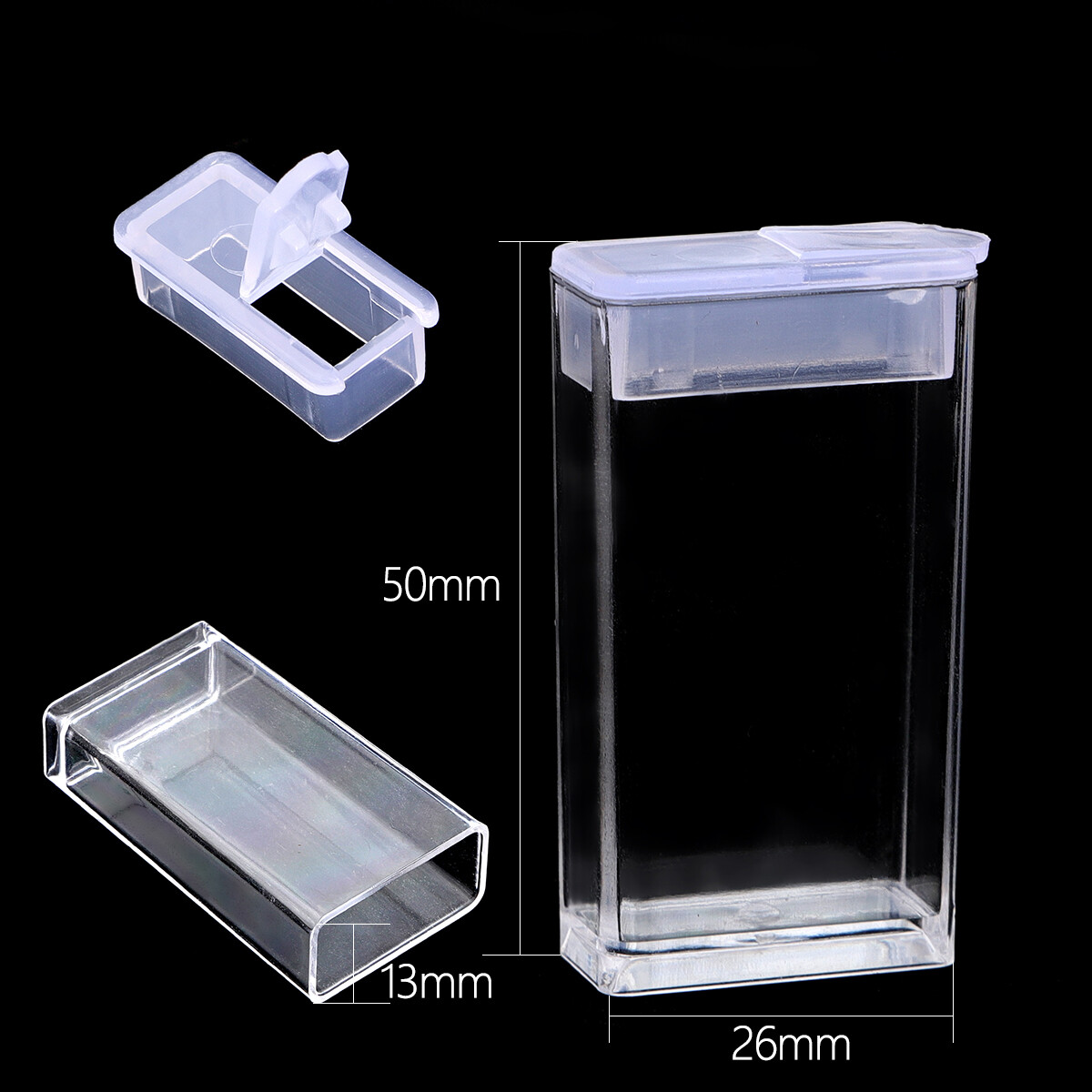 5pcs/Bag Transparent Plastic Storage Box Container For Packaging Nail Beads Tool Storage Box Rectangle Seed Storage Box Case