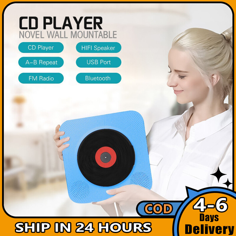 Wall Mountable CD Player Portable Bluetooth Music Player with Remote Control