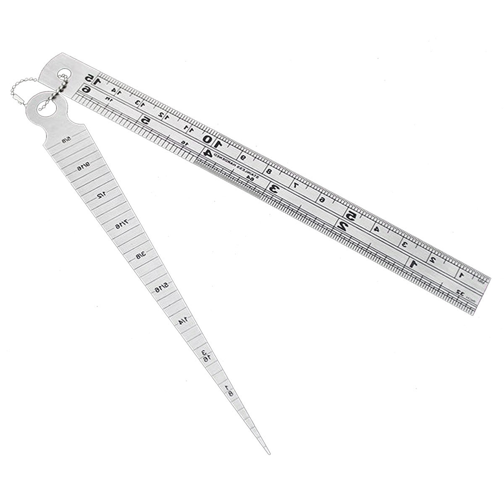 2pcs/set Stainless Steel Welding Taper Gauge Straight Ruler Test Depth Ruler High Precision Gauge Rulers for Precision Measurement