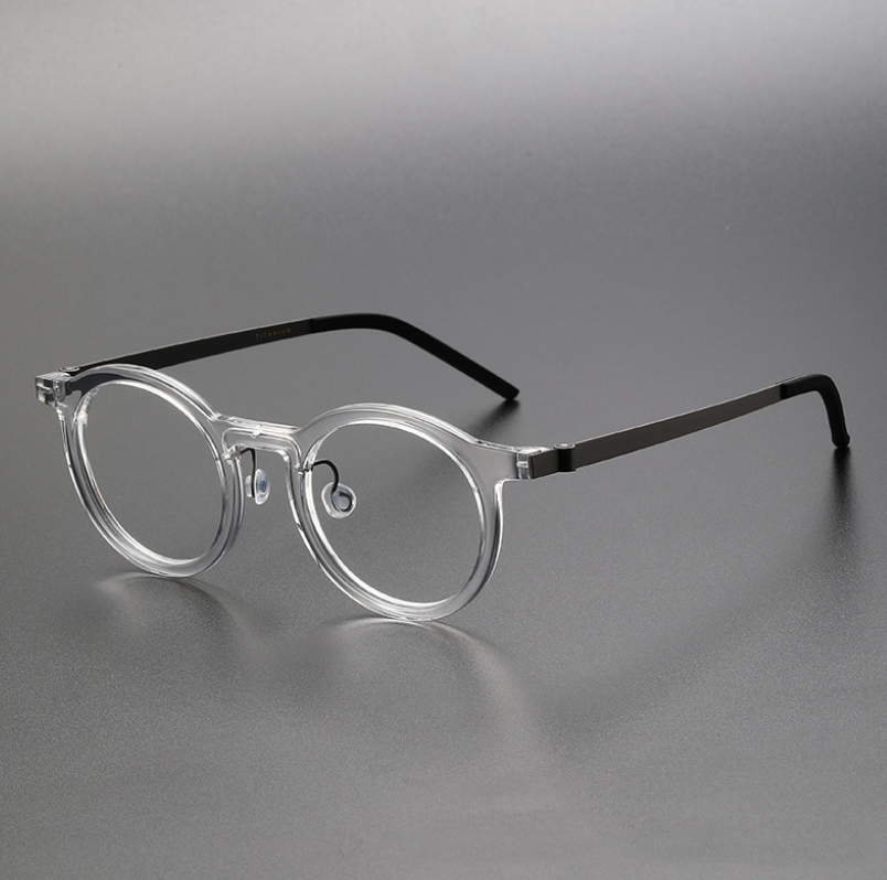 Round Frame Titanium Acetate Eyeglasses Vintage Men Optical Eyewear Replaceable Lens Retro Glasses Women Spectacle