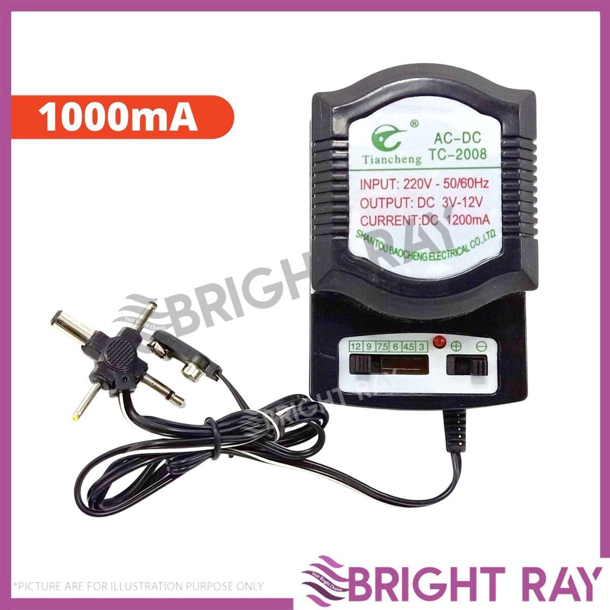 500mA/1000mA AC DC / AC to DC Converter Adapter Charger, 3 pin plug, 1 ...