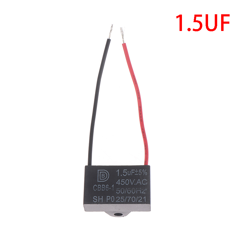 PATIKIL Condensador CBB61 5uF 450V AC 50/60Hz - 5 Unidades, 2 Pines, Para Ventilador De Techo Y Motor