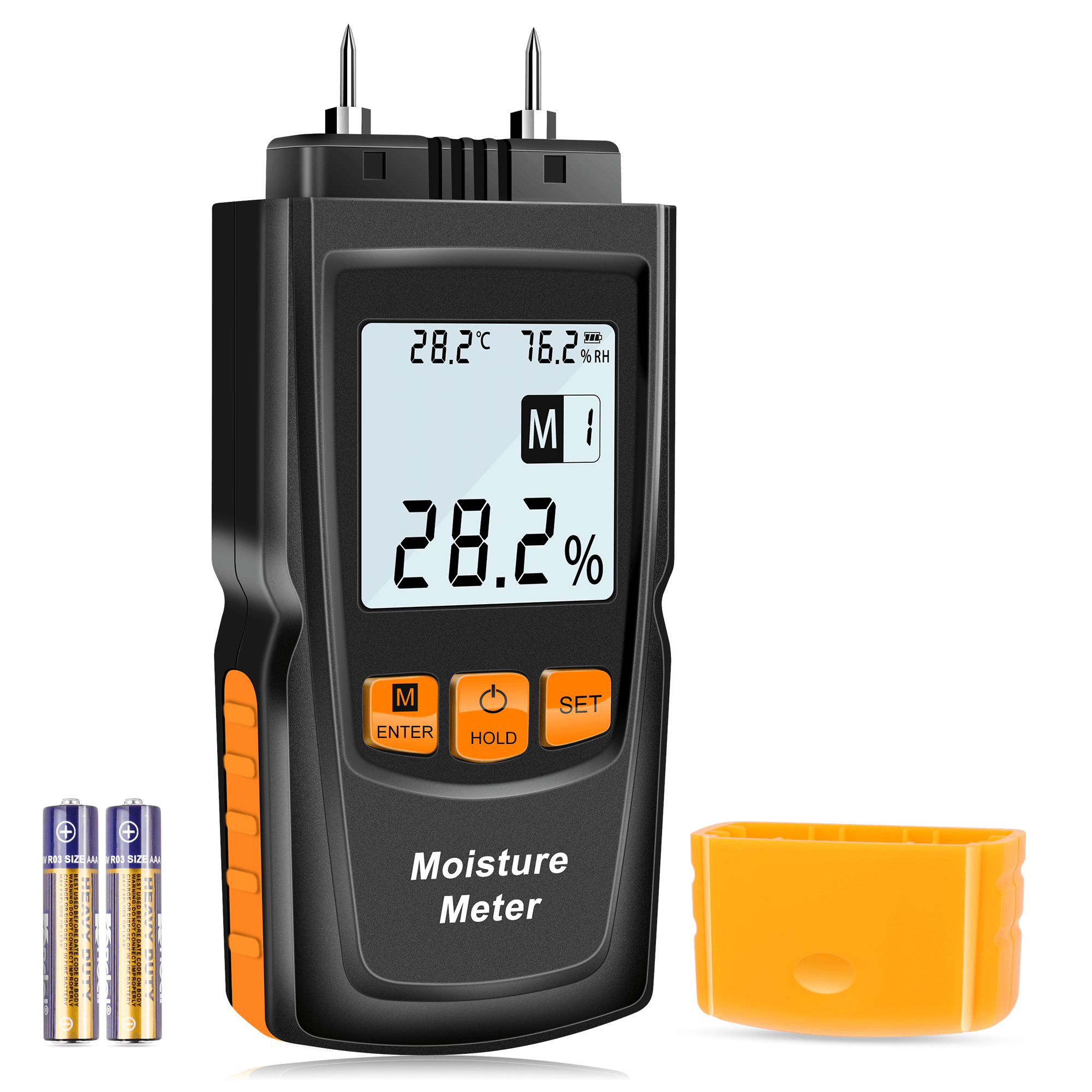 Ruzizao benetech gm610 wood moisture meter 2pins humidity tester timber damp detector hygrometer range 0~70% digital lcd display