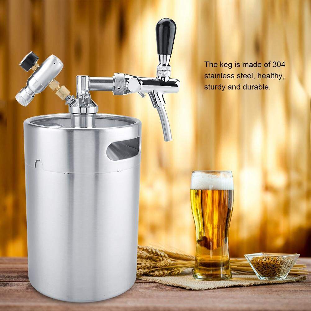 Beer Brewing 3.6L Portable Beer Mini Kegs Handheld Stainless Steel Keg ...