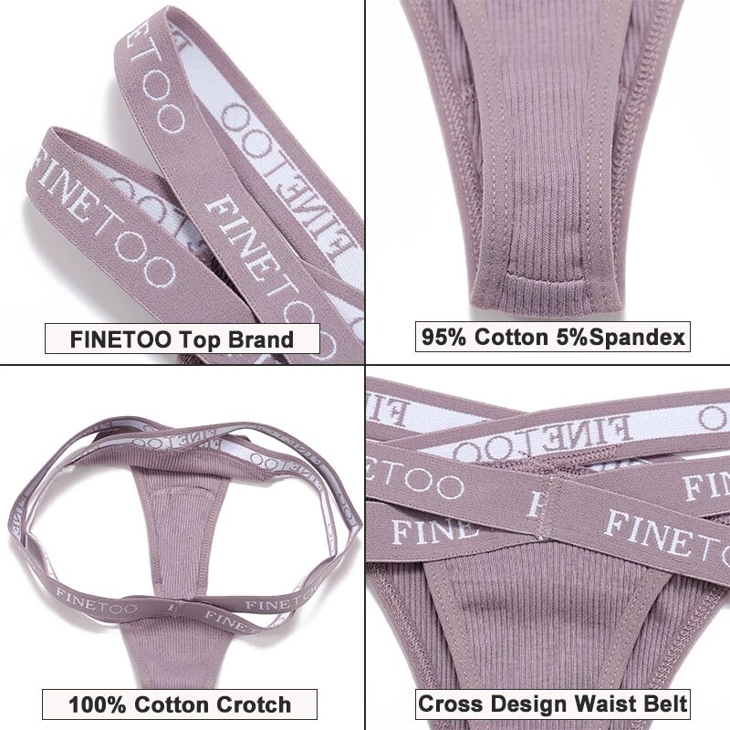 Set 2 quần lót đai lưng dáng X cá tính thời trang tiktok chất cotton thoáng mát FINETOO - INTL