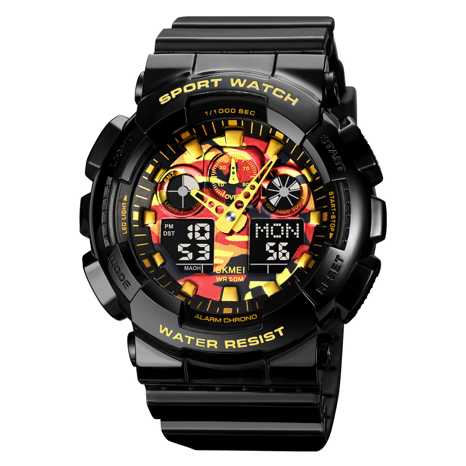 SKMEI Sport Fashion Watch for man men Waterproof Elegant Texture Alarm Clock Timing Digital Watch