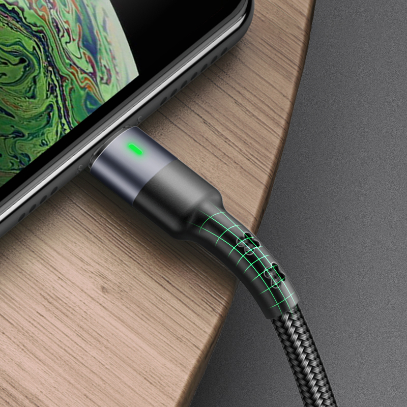 USAMS Lightning Cable cho iPhone Sạc nhanh 2A USB sang Lightning Cable Dây bện cho iPhone 6/7/8/iPhone X XS XR/iPhone 11 12 13 14 pro max