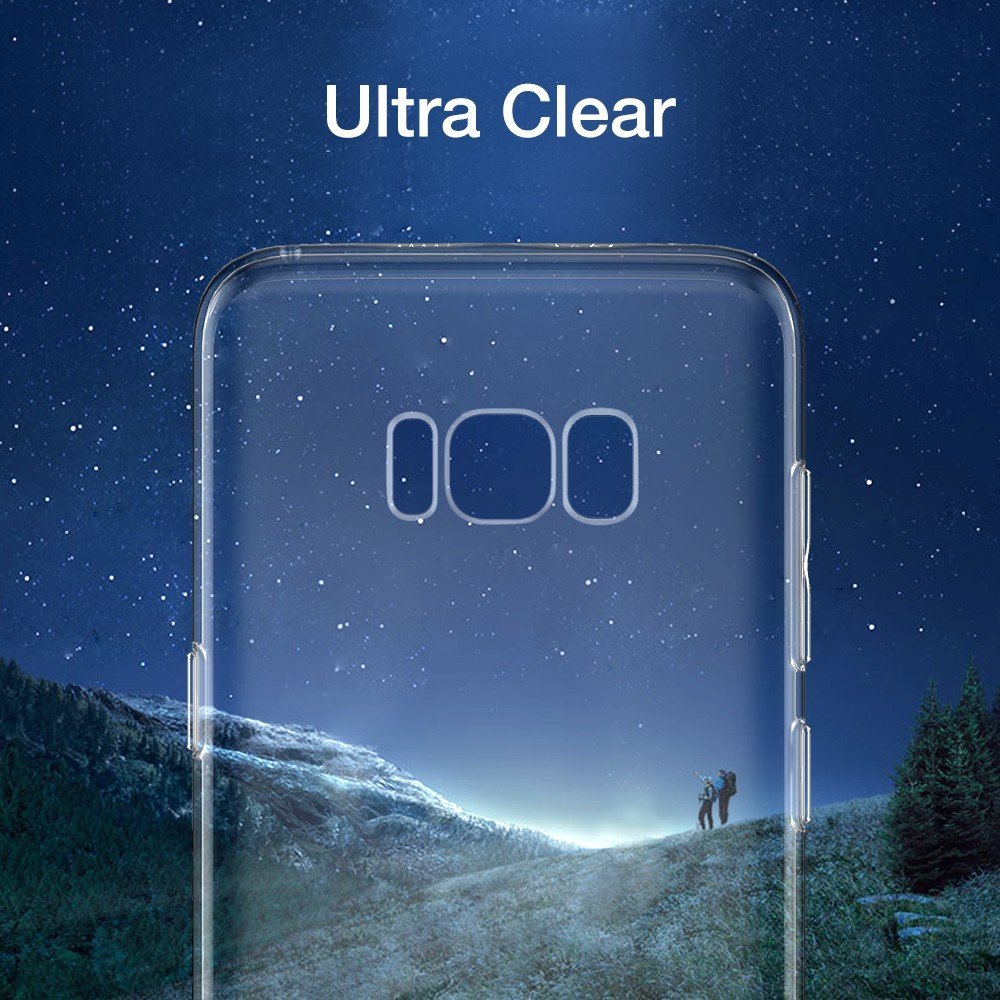 LUOWAN cho Samsung Galaxy S8 nhựa TPU mềm trường hợp: Linh hoạt, mỏng, bảo vệ, chống sốc, minh bạch, không chống trơn trượt, không dây sạc tương thích