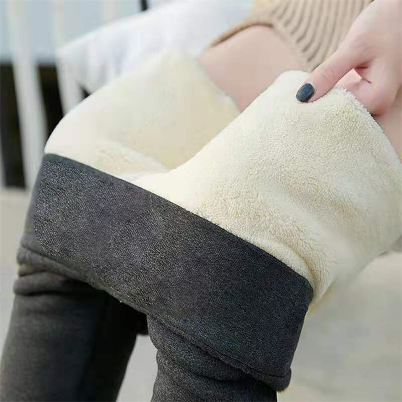 Women Leggings Thicken Fur Warm Fitness 