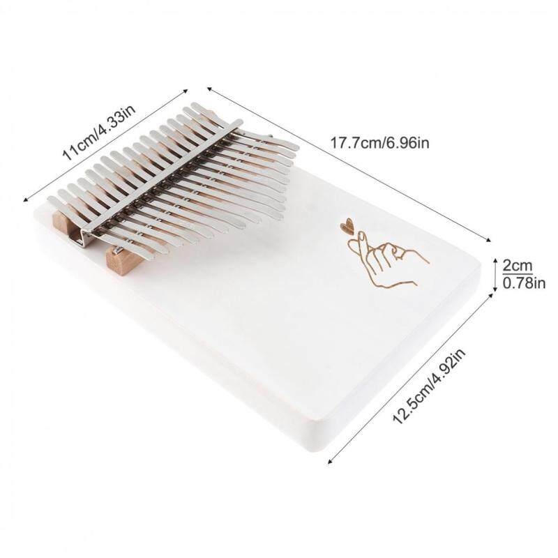 17 Phím Ngón Tay Cái Đàn Piano Kalimba Trắng Ngón Tay Họa Tiết Trái Tim Rắn Đơn Ban Thông Mbira Bàn Phím Mini Nhạc Cụ