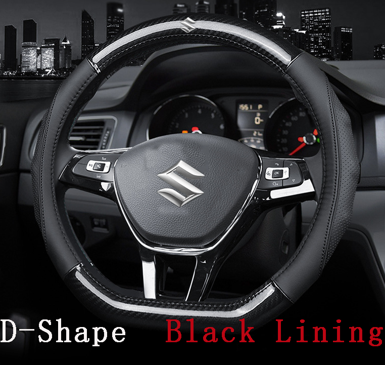 D Shape Car Steering Wheel Cover Wrap For Suzuki Swift 2018 2019 2020 2021  2022