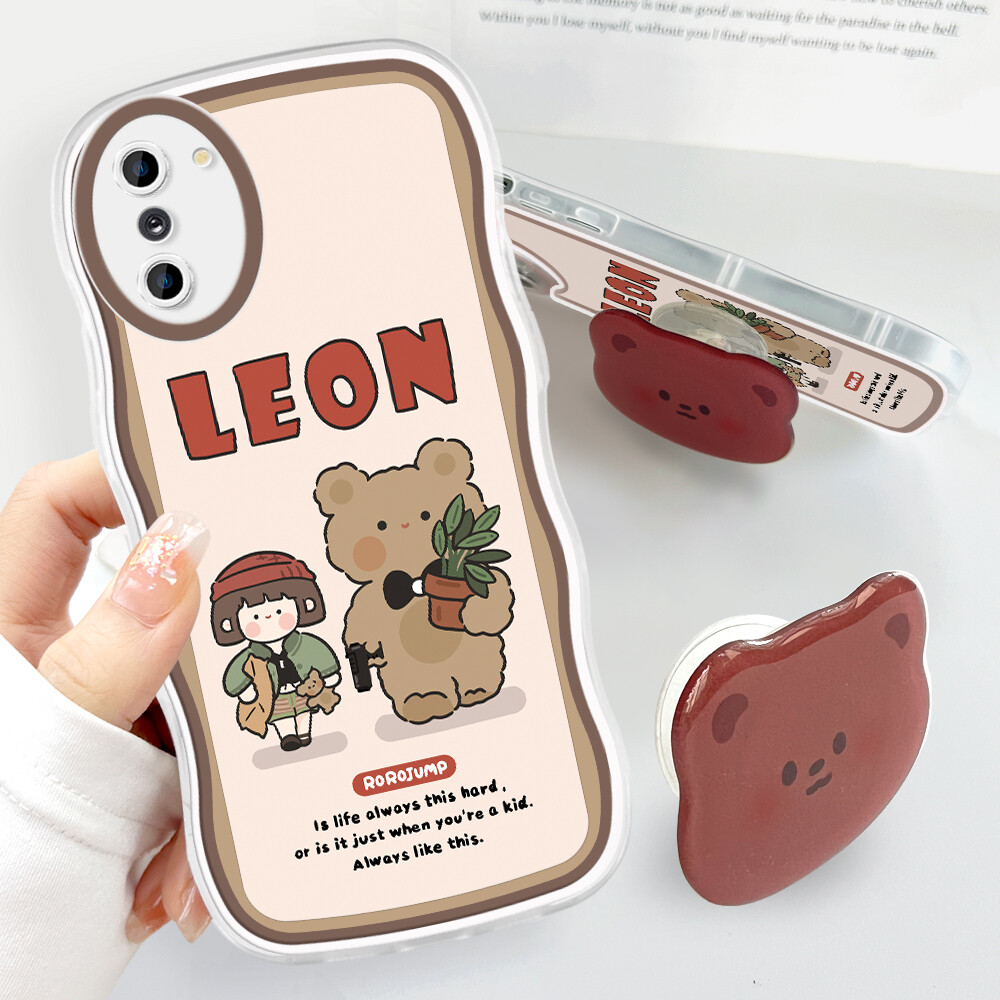 PMP Casing Case For Samsung Galaxy Note 10 Note 10 Plus Note 10 Plus 5G Note 20 Note 20 Ultra (With Free Holder) Fashion Soft Wavy Phone Case Lovely Girl Cartoon Shockproof Cellphone Casing Full Cover Camera Protection
