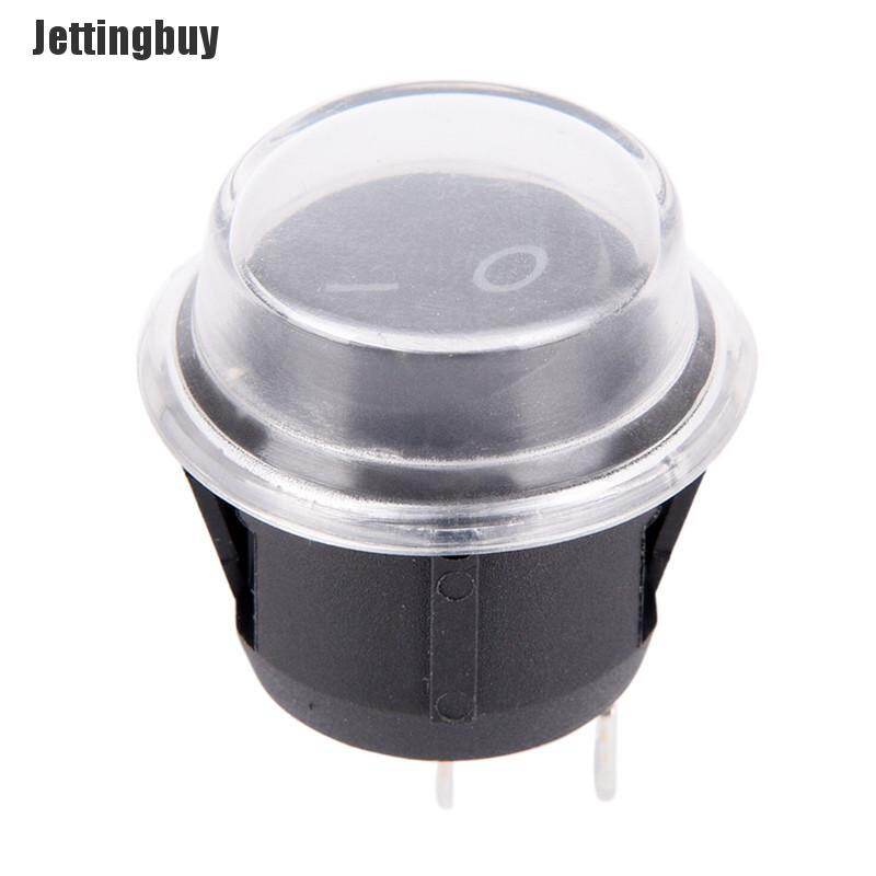 Jettingbuy [The Encounters] Công Tắc Bật Tắt Rocker Ô Tô Hình Tròn SPST Bật Tắt 2 Chân + Vỏ Chống Nước