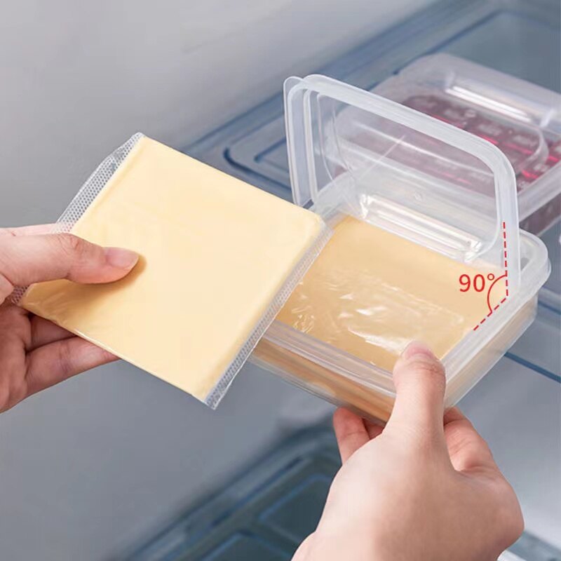 2 Hộp Đựng Bơ Phô Mai Hộp Sắp Xếp Giữ Tươi Rau Củ Trái Cây Trong Tủ Lạnh Di Động Hộp Đựng Phô Mai Trong Suốt