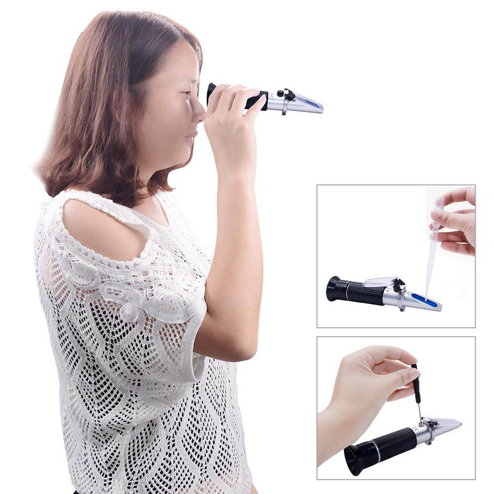Yieryi 0-32% Brix Refractometer sugar Refractometer Ror Brix Sugar Beer ATC Optical Test Meter With Leather box