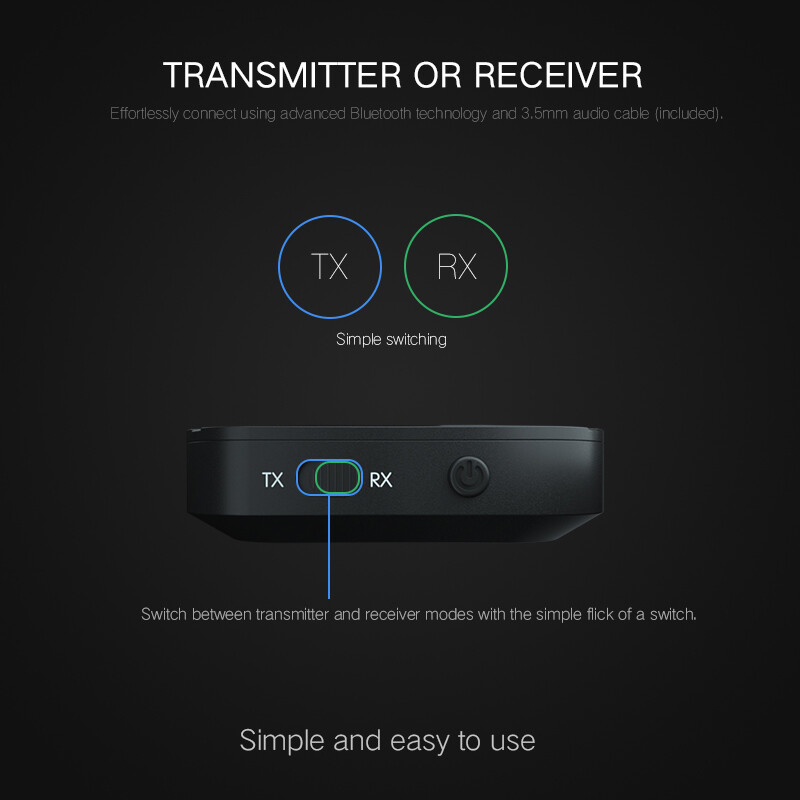 Bộ Chuyển Đổi Bộ Thu Phát Bluetooth 4.2 Không Dây 2 Trong 1 Bộ Chuyển Đổi Âm Thanh Bluetooth KN319 Giắc Cắm AUX 3.5MM Cho Xe Hơi Gia Đình Loa Máy Tính MP3 T V