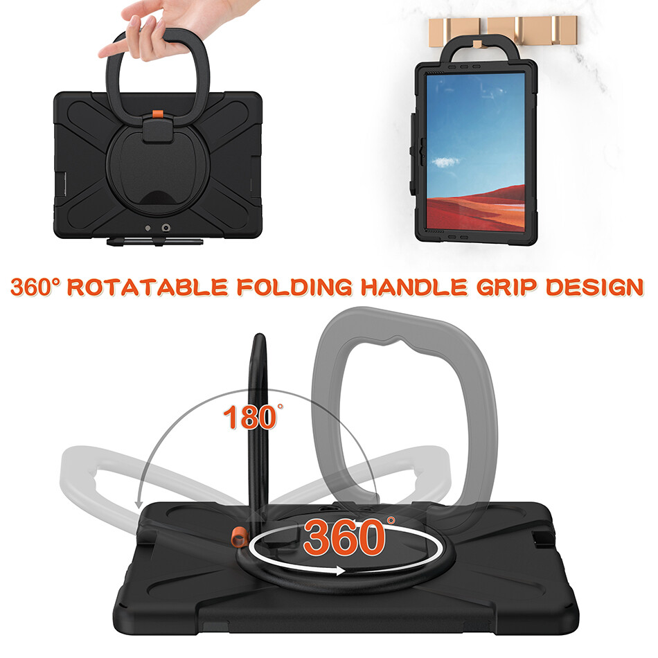 IFarcase Cho Surface Pro 7 Plus 4 5 6 7 Pro X Ốp Lưng Cứng Chống Sốc Kèm Dây Đeo Ốp Silicone Surface GO Có Khe Cắm Bút Chì Chân Đế Xoay Được 1 2 3