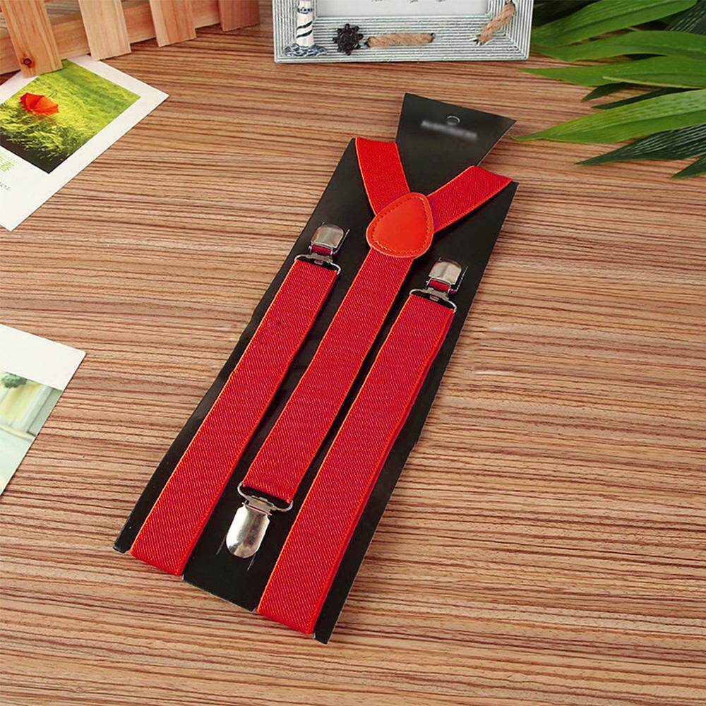 Women Men Elastic Suspender 2.5cm Width Y-Shape Braces Adjustable 3 Clips Belts Anti Rust Clip-on Braces Shirt Belt