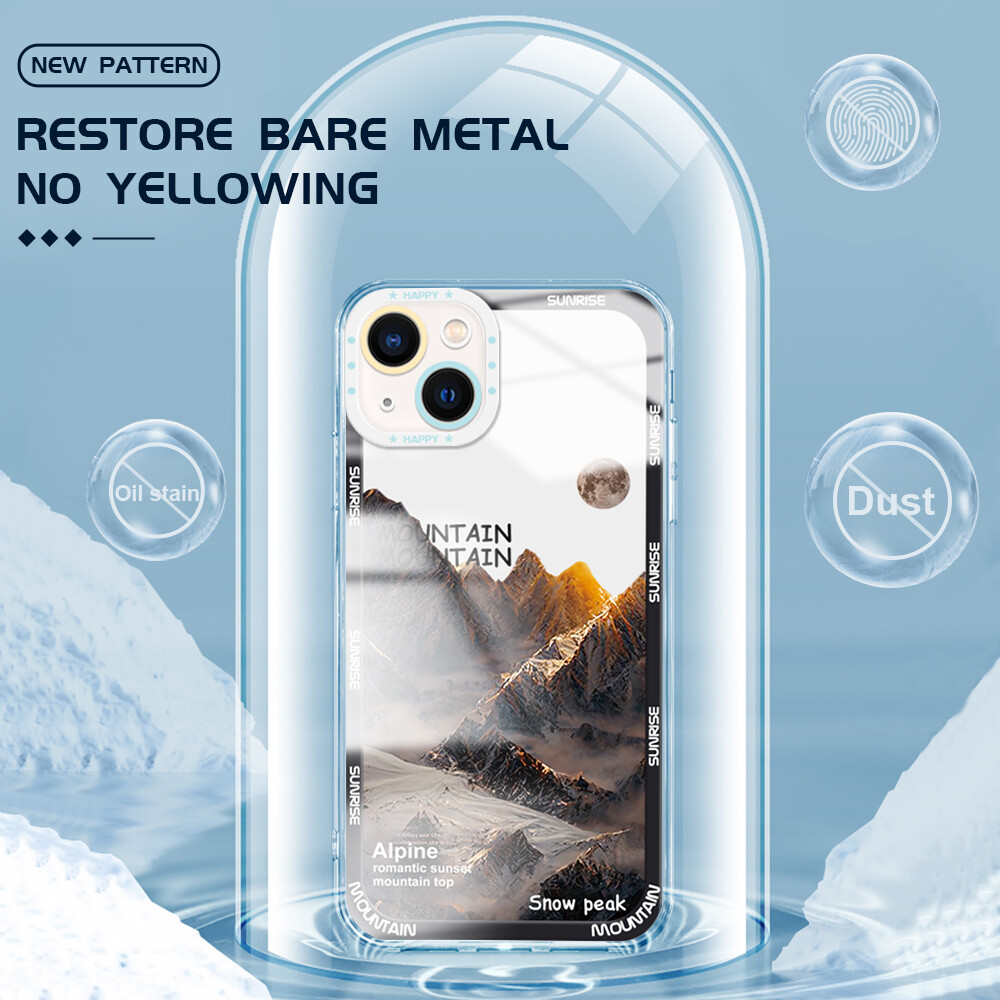Ốp Trong Suốt Cho Xiaomi Redmi Note 10 Note 10S Note 10 Pro Note 10 5G Note 8 Note 8 Pro Note 9 Ốp Pha Lê Núi Tuyết Bình Minh Chống Sốc Chính Hãng Ốp Điện Thoại Mềm Trong Suốt Bảo Vệ Máy Ảnh