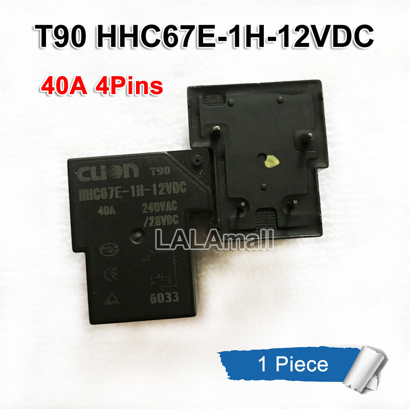 1pc relay t90 hhc67e-1h-12vdc 40a 240vac hhc67e 12v 4pins new original