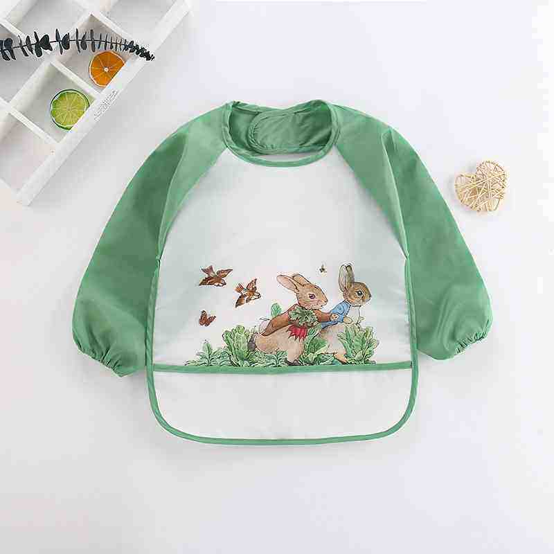 Long Sleeve Baby Bibs Waterproof Infant Eating Bib with Pocket Children Drawing Apron Kids Burp Cloth Baby Stuff 0-4 years