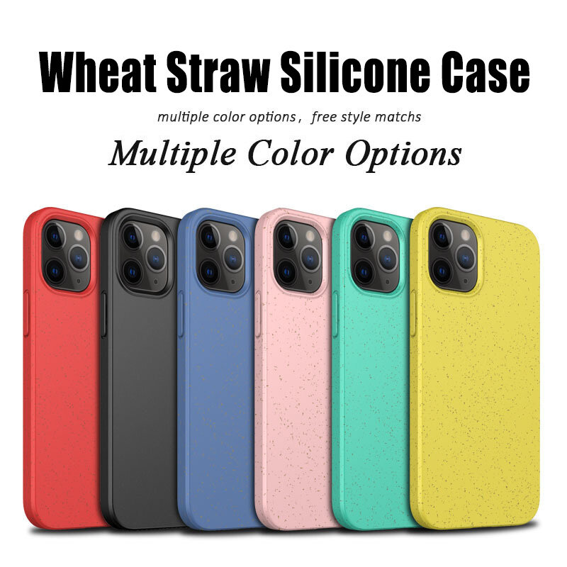 Crashstar Thân Thiện Với Môi Trường Silicone Thêm rơm lúa mì Mềm vỏ điện thoại Cho iPhone 16 15 14 Pro Max Cộng Với 13 12 11 Pro Max Mini XS Max XR X 8 7 Plus + SE 2020 điện thoại chống sốc Bìa Phân Hủy Sinh Học Điện Thoại Caing Hot Bán