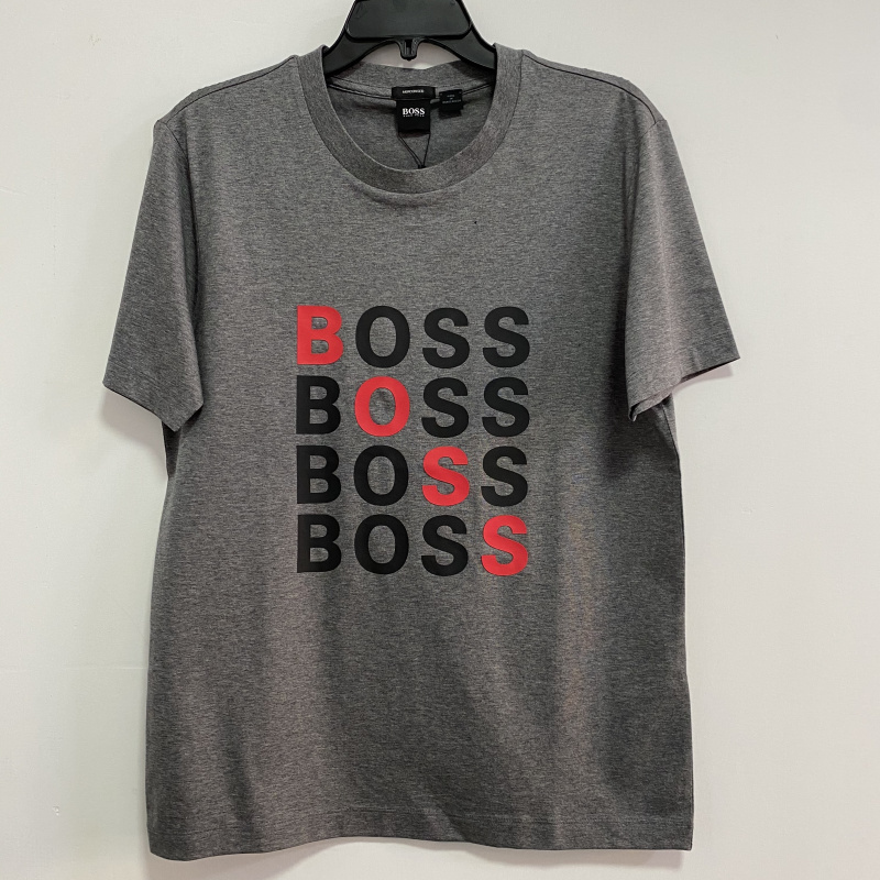 Trendy brand stock high quality men's summer T-shirt multi-letter logo short sleeve casual