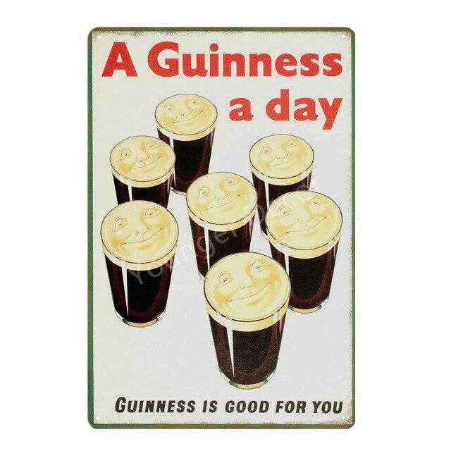 Guinness Beer Metal Painting Poster Retro Advertising Tin Signs Pub Bar Decor