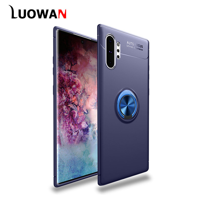 LUOWAN For Samsung Galaxy Note 20 Plus Note 10 Plus Case Shock-Absorption Anti-Scratch Thin Soft 360 Degree Rotating Ring Kickstand Cover