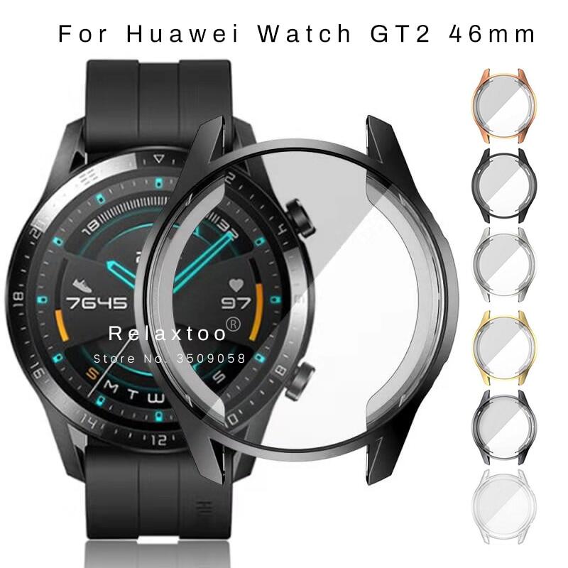 Plating Soft Silicone Protective Case for Huawei Watch Gt2 46mm Case Tpu Bumper Cover for Watch Gt 2 2gt 46mm Frame Accessories