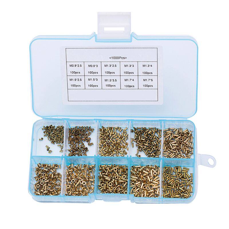 [Hot Sale] Tubular Rivets M0.9 M1.3 M1.5 M1.7 Mix Circuit Board PCB Nails Copper Hollow Rivet Nuts Kit
