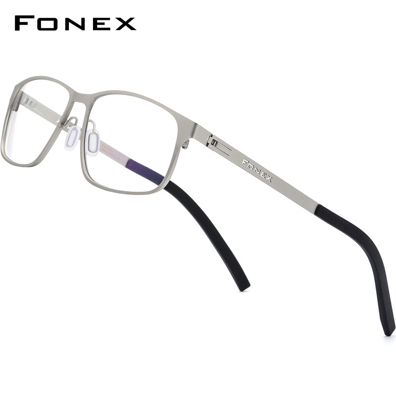 FONEX Alloy Optical Glasses for Men Ultralight Square Myopia Prescription Eyeglasses Frame Male Full Korean Style Screwless Eyewear 983