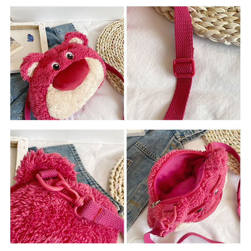 AMILA strawberry bear plush toy children's diagonal bag