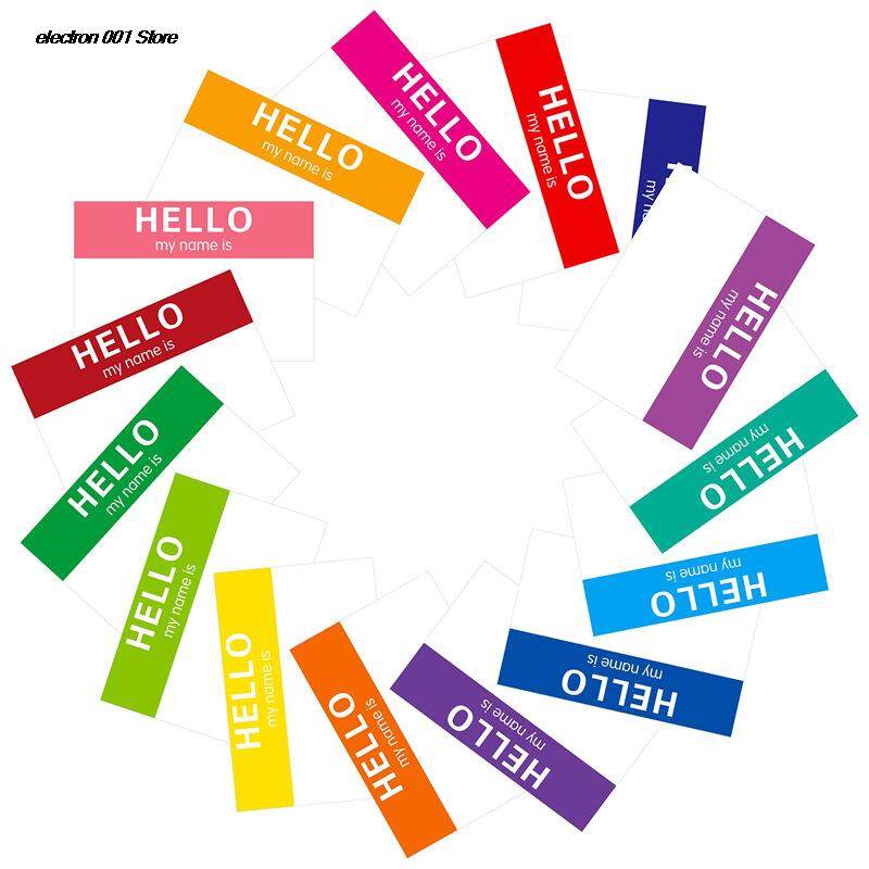 45pcs Name Tag Labels Hello My Name Is Stickers Newborn Baby Announcement Sticker School Office Home Name Label Stationery