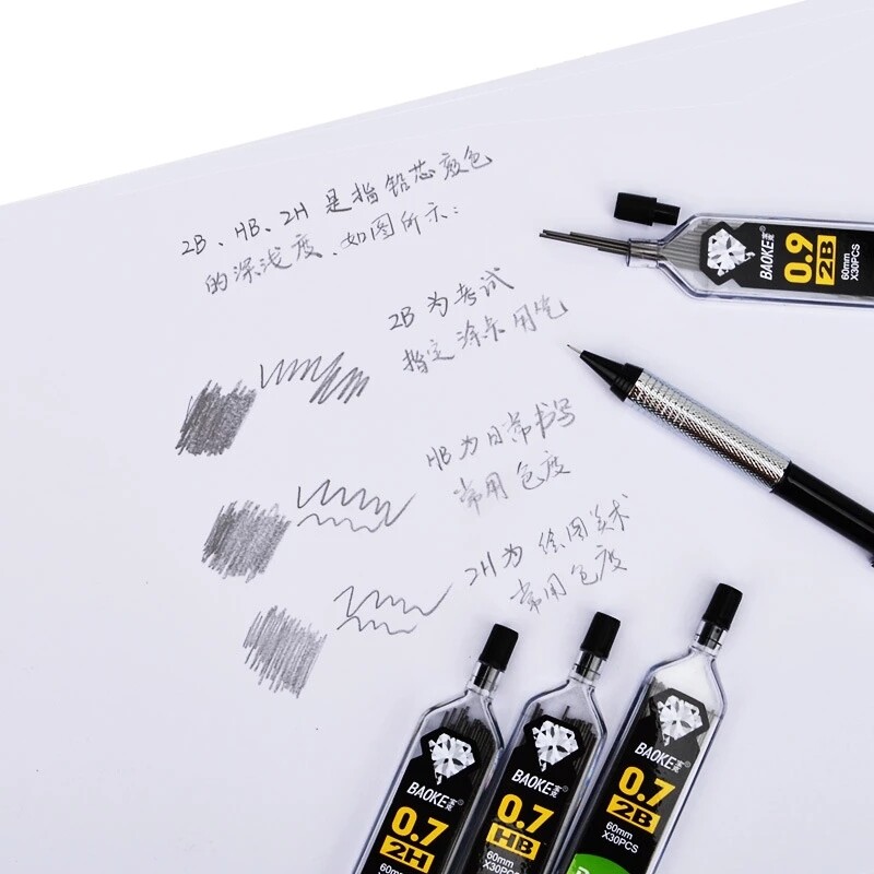 30pc/box 0.3/0.5/0.7/0.9mm Automatic Pencil Lead Replaceable Pencil Core for Mechanical Pencil 2B/HB/2H Lead School Office Supply
