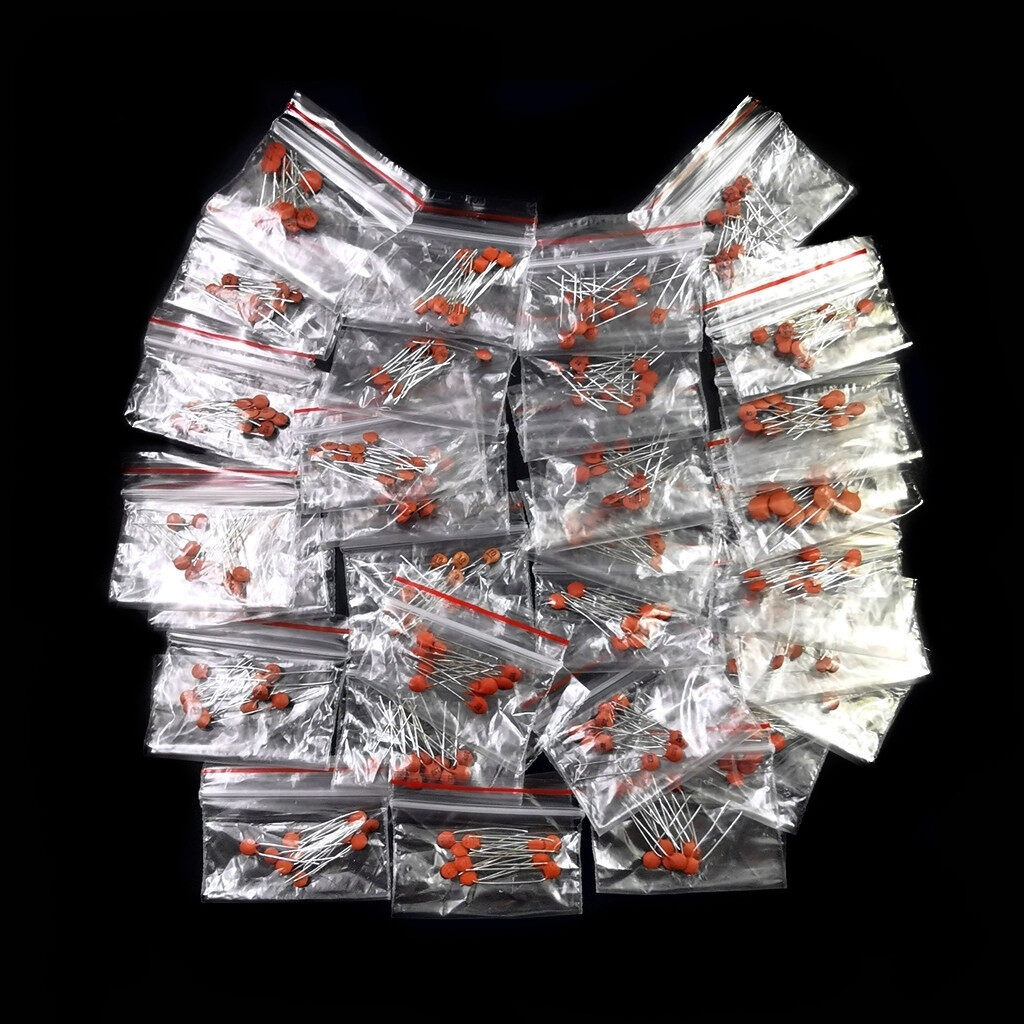 300pcs/lot Ceramic capacitor Kit 2PF~0.1UF 30kinds*10pcs capacitor Set Electronic Components Package capacitor Assorted samples DIY