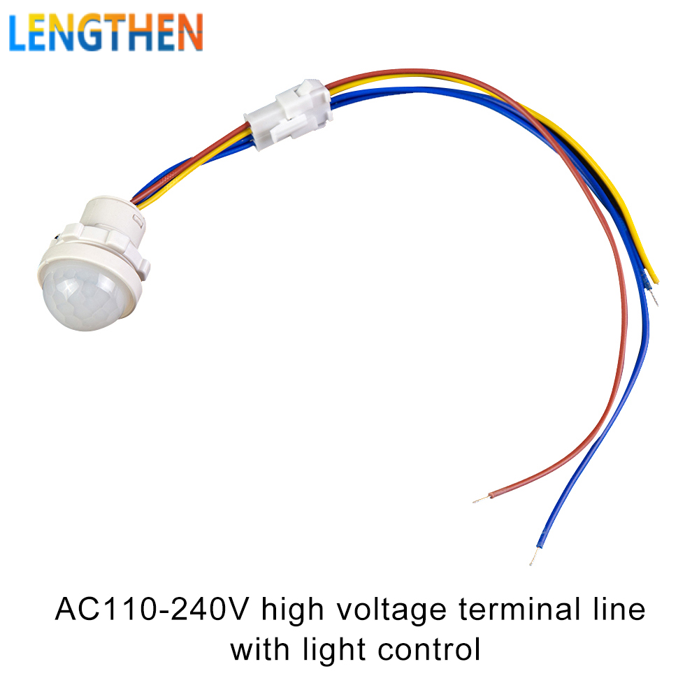Kéo Dài Cảm Biến Tự Động Công Tắc Đèn LED Cảm Biến Chuyển Động Của Con Người Cảm Biến Chuyển Động Hồng Ngoại Phát Hiện PIR Hồng Ngoại Đầu Dò LED Bộ Cảm Biến Chuyển Động Cơ Thể